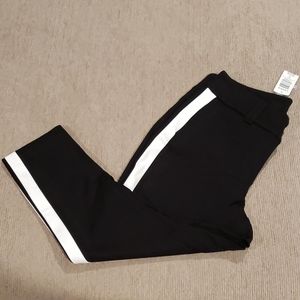 Torrid Black stretch pants w/ white stripe accent